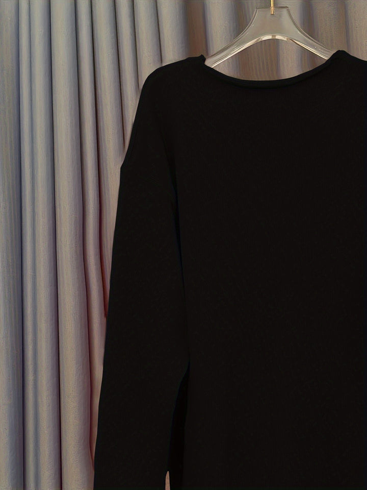 Damen Oversize-Pullover mit V-Ausschnitt & Muster – Alenia