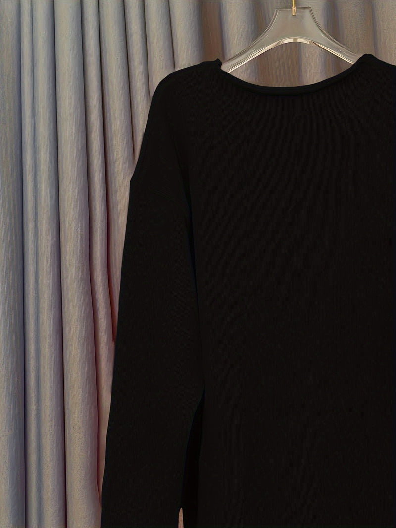 Damen Oversize-Pullover mit V-Ausschnitt & Muster – Alenia