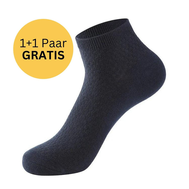 Schwarze Baumwollsocke, 1+1 Paar gratis, bequeme Passform, atmungsaktiv, unisex.