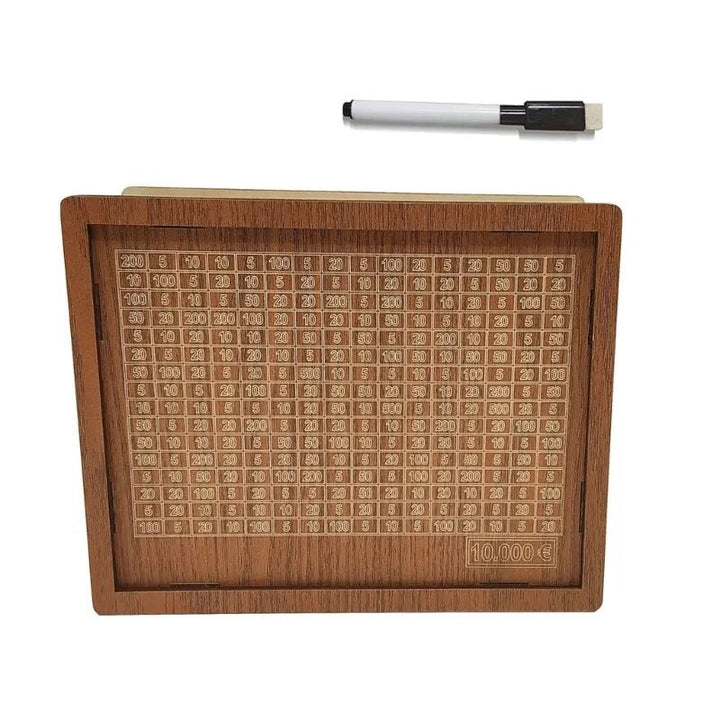 Holzspielbrett mit Zahlenraster und abwischbarem Stift, Lernspielzeug, Mathematik, Kinder.