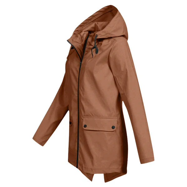 Herbstliche Damen Regenjacke mit Kapuze - Liora