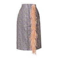 Zweiteiliges Chiffon Herbstoutfit mit Gürtel und Rock – Maurelle