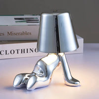 Silberne High-Heel-Tischlampe, modernes Design, dekorative Beleuchtung, Wohnzimmer, Schlafzimmer.