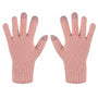 Rosa Strickhandschuhe mit Touchscreen-Funktion, Damenmode, Winteraccessoire, warm und stilvoll.