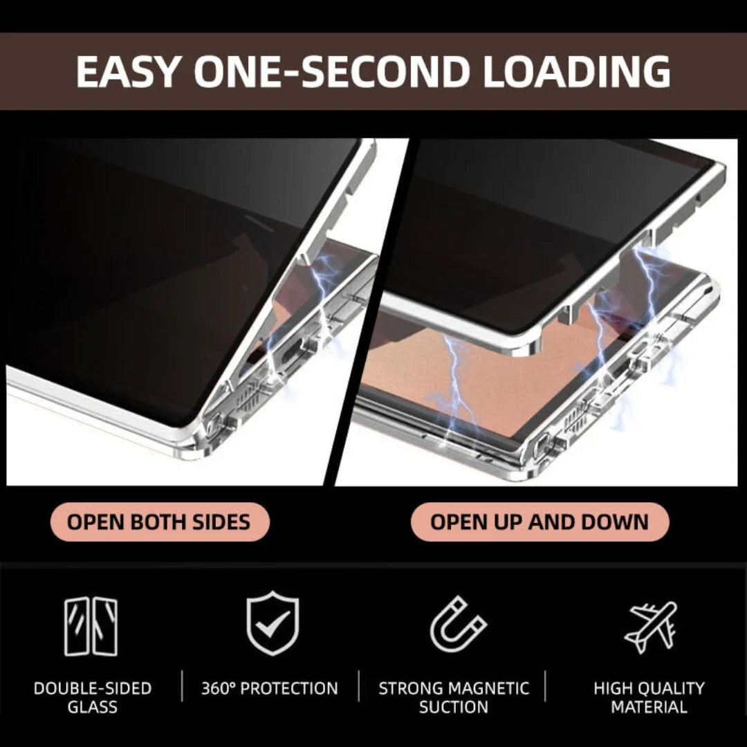 Magnetische doppelseitige Glas-Schutz-Hülle – ClearLock (1+1 GRATIS)