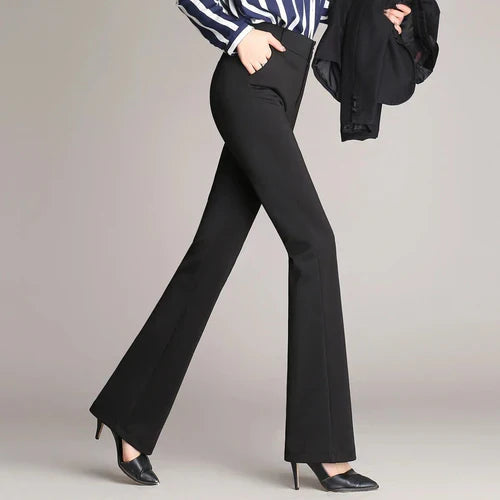 Schlank ausgestellte High-Waist-Hose – Mila