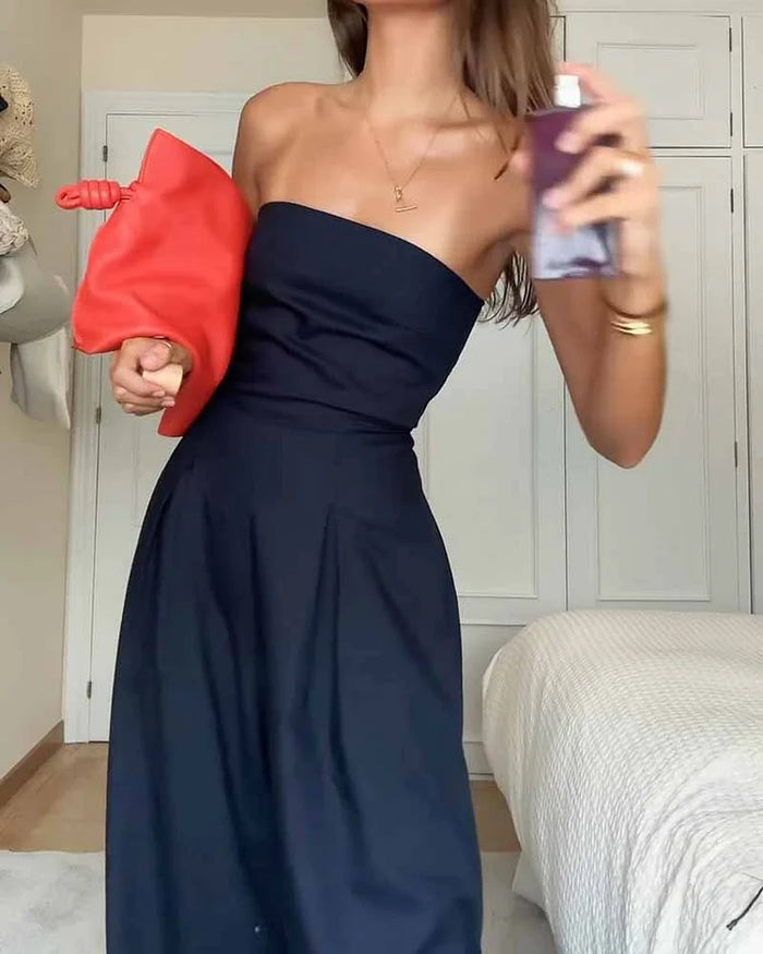 Schulterfreier & Stilvoller Damen Jumpsuit für jeden Anlass – Elina