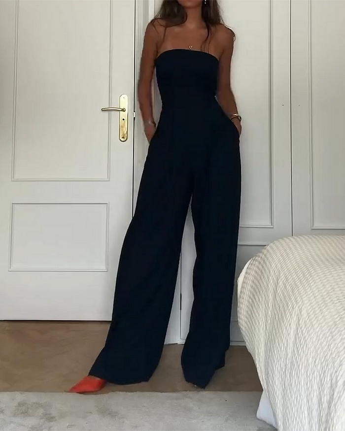 Schulterfreier & Stilvoller Damen Jumpsuit für jeden Anlass – Elina