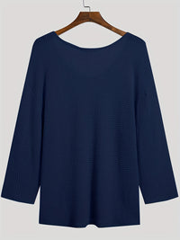 Herbstliches gestricktes Herrenoberteil mit V-Ausschnitt und langen Ärmeln – Eliott