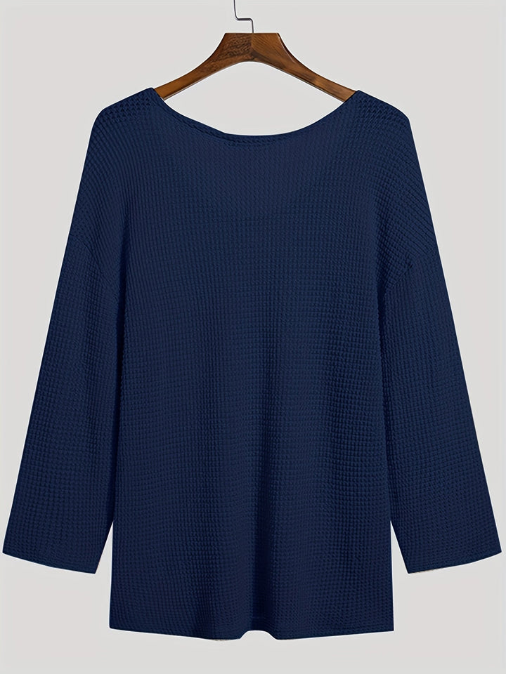 Herbstliches gestricktes Herrenoberteil mit V-Ausschnitt und langen Ärmeln – Eliott