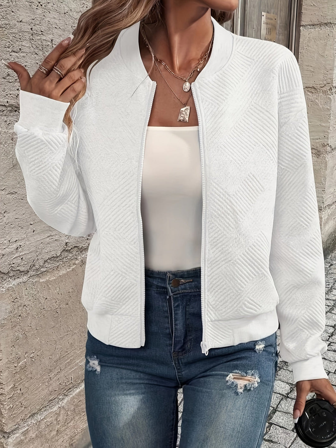 Stilvolle Damen Zip-Up-Jacke – Rivka Herbstedition