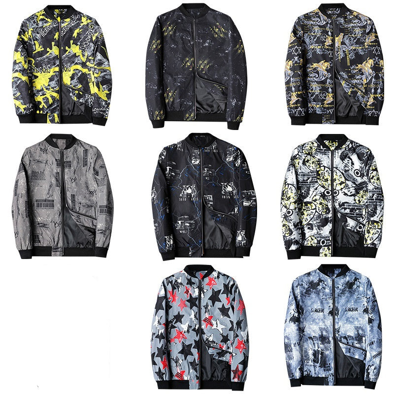 Herbstliche Bedruckte Herren-Bomberjacke - Enzo