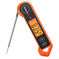 Digitales Fleischthermometer ThermoPro, orange, klappbar, LCD-Display, Küchenthermometer.