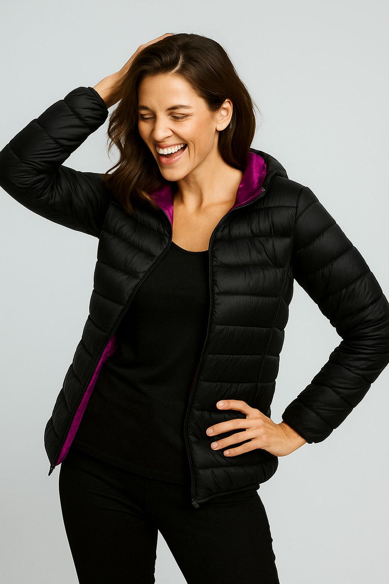 Wendbare Daunenjacke mit Kapuze – Soraya