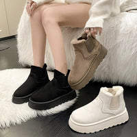 Damen Ankle Boots, schwarz, beige, weiß, warm gefüttert, rutschfest, modisch, bequem.