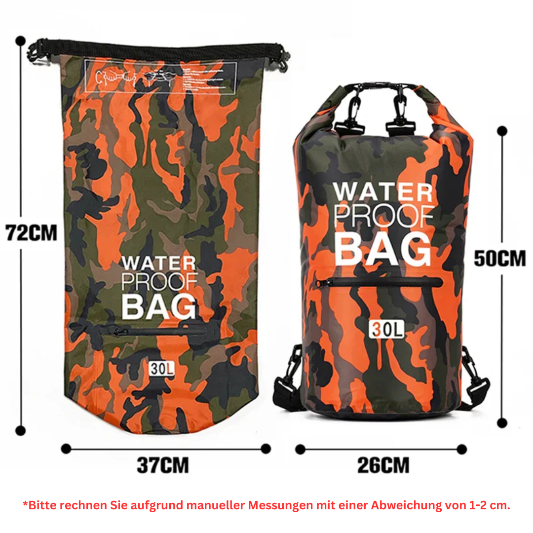 Wasserdichter Rucksack 30L, Camouflage-Design, Outdoor-Tasche, 50cm hoch, 26cm breit.