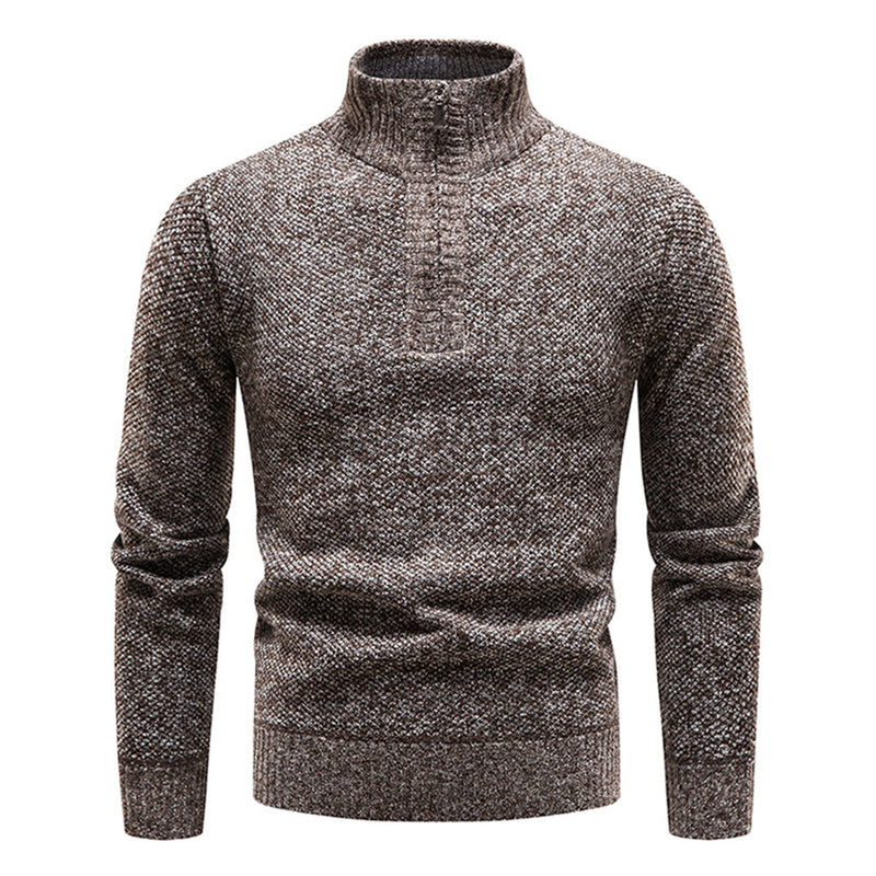 Strickpullover für Herren mit halbem Reißverschluss – Cedric