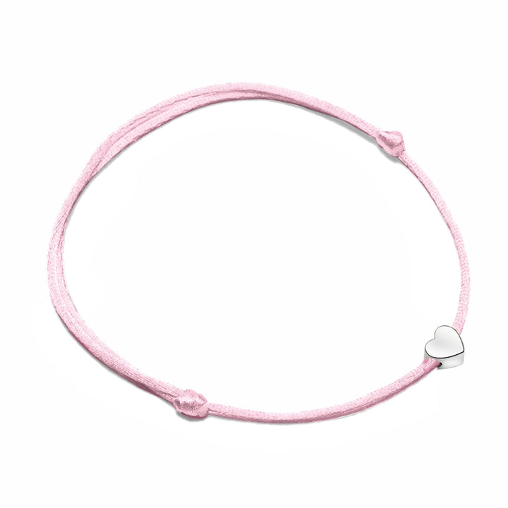 Rosa Armband mit Herzanhänger, verstellbar, Schmuck, Damen, Geschenkidee, modisch, elegant.