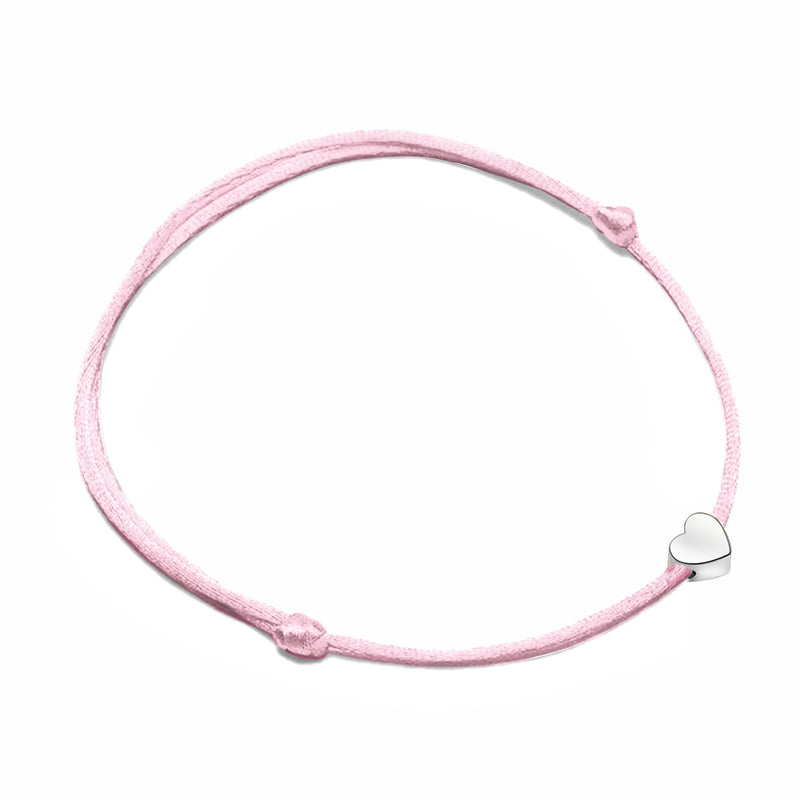 Rosa Armband mit Herzanhänger, verstellbar, Schmuck, Damen, Geschenkidee, modisch, elegant.