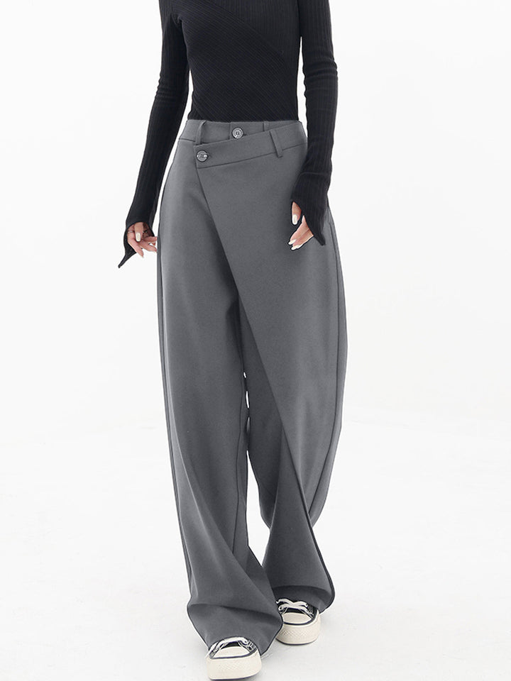 Asymmetrische Weite Damenhose mit Doppelknoten – Herbstzauber Noa