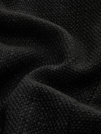 Schwarzer Wollstoff, Nahaufnahme, Textur, hochwertig, weiches Material, Mode, Bekleidung.