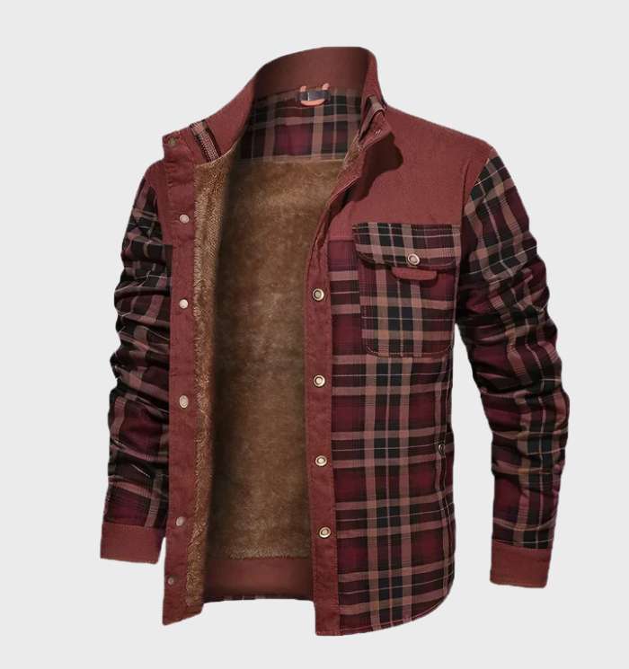 Gefütterte Herren-Flanelljacke mit Fleece – FlanelStil