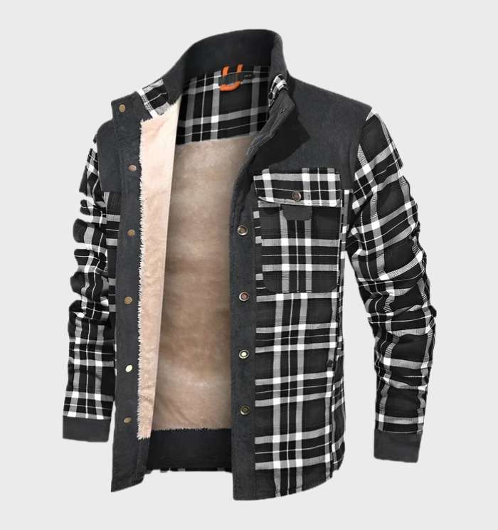 Gefütterte Herren-Flanelljacke mit Fleece – FlanelStil