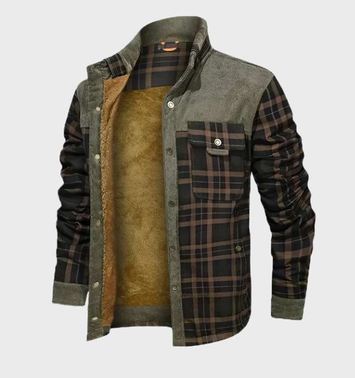 Gefütterte Herren-Flanelljacke mit Fleece – FlanelStil