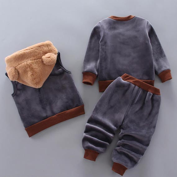 Dreiteiliges Winter-Baby- und Kleinkind-Set mit Bärenmotiv – WinterBearHugs