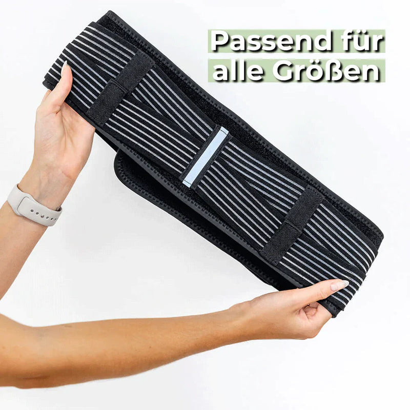 Schwarzer elastischer Rückenstützgürtel, verstellbar, passend für alle Größen, Fitnesszubehör.