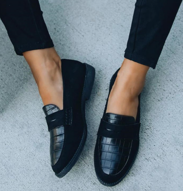 Schwarze Damen Loafer – Elara