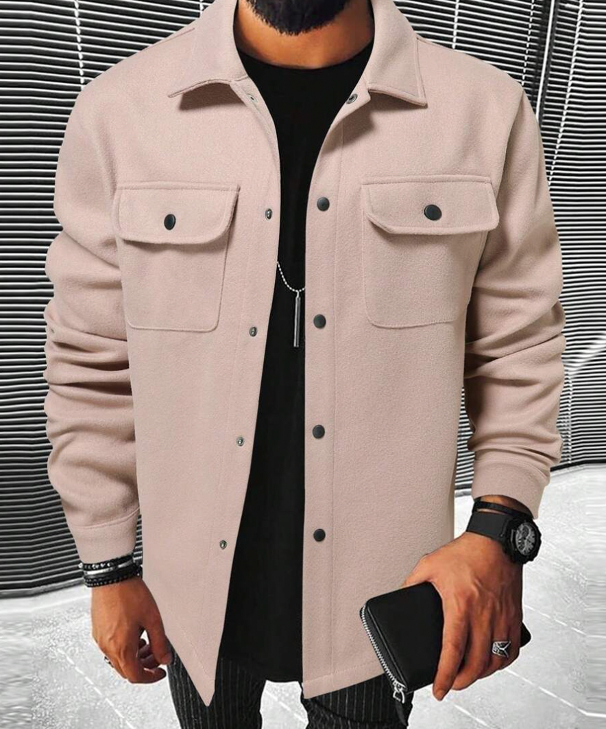 Herbstliches Warmes Herrenhemd mit Taschen – Mateo