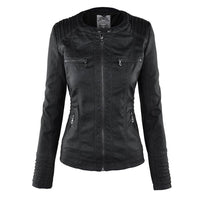 Schwarze Lederjacke für Damen, Reißverschlüsse, Biker-Stil, modisch, elegant, hochwertig.