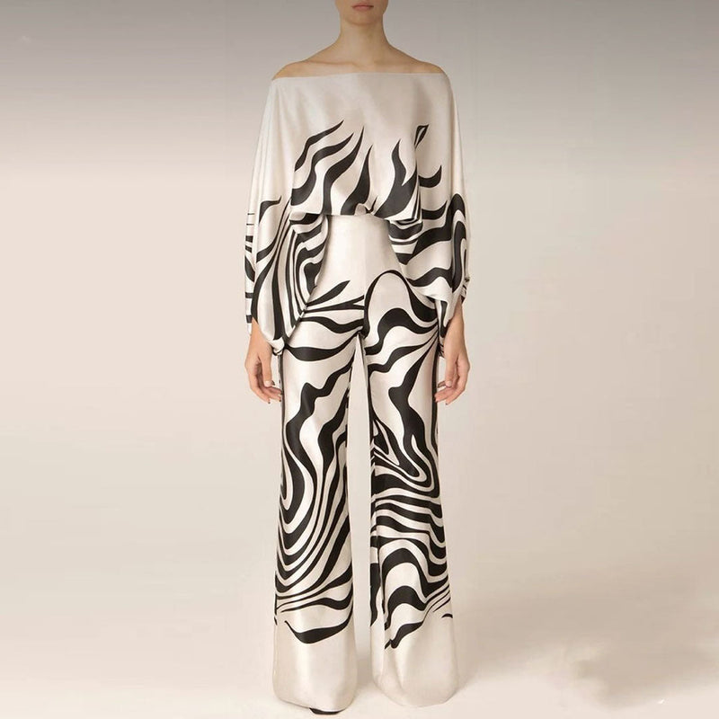 Damen Zweiteiler mit Druck & lockerer Passform – Valeria