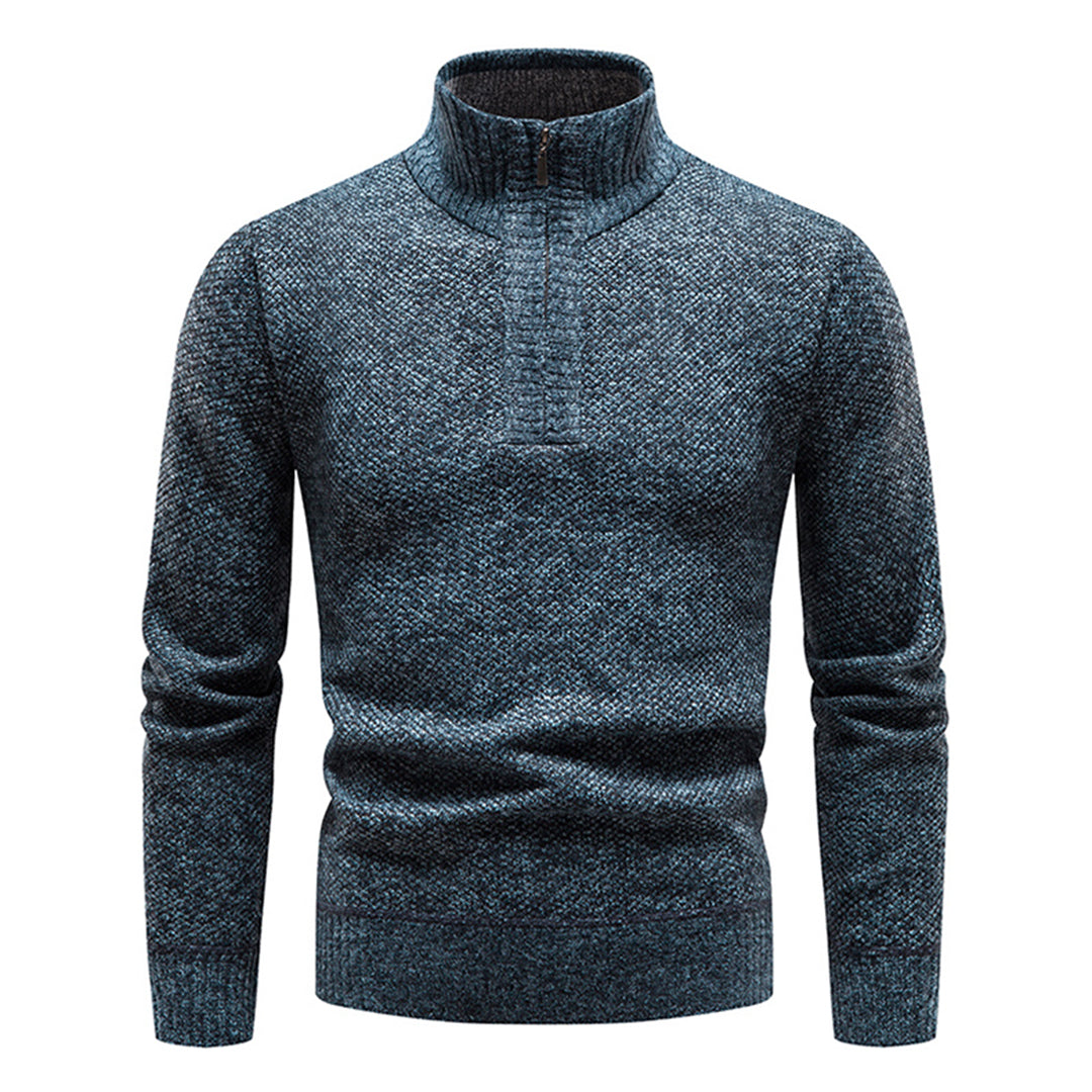 Strickpullover für Herren mit halbem Reißverschluss – Cedric