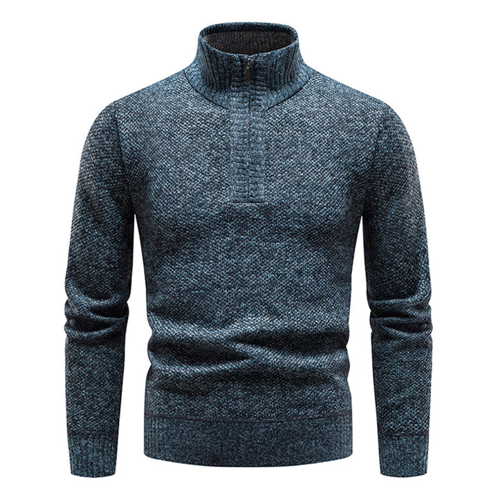 Strickpullover für Herren mit halbem Reißverschluss – Cedric