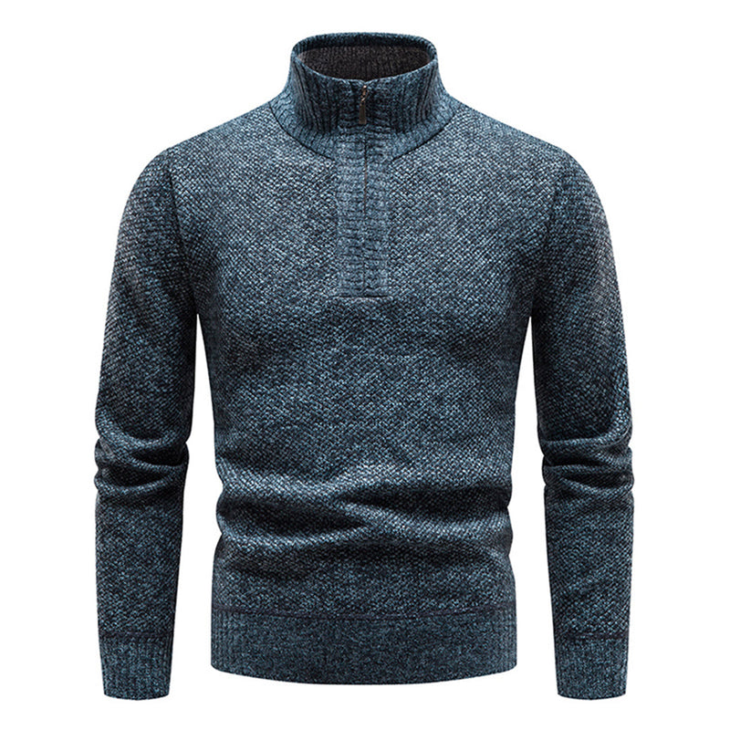 Strickpullover für Herren mit halbem Reißverschluss – Cedric