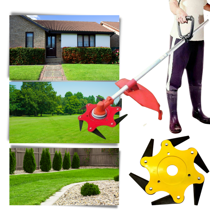 Robuste Freischneiderkopf mit 6 Stahlklingen – TrimmBlade