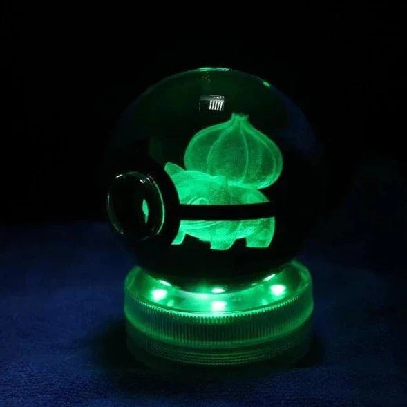 AA OUTOF STOCK Kristall-Pokékugel mit LED-Standfuß – Interaktives Sammelspielzeug