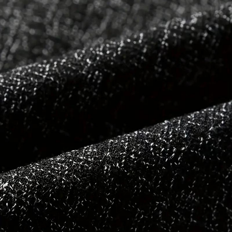 Schwarzer Stoff, Nahaufnahme, Textur, glänzend, hochwertiges Material, Mode, Bekleidungstextil