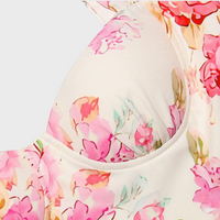 Herbstliches Blumenmuster Midi-Party Kleid – Mireille