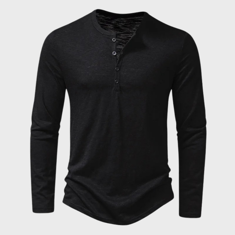Herren Henley-Shirt mit langen Ärmeln – Einar
