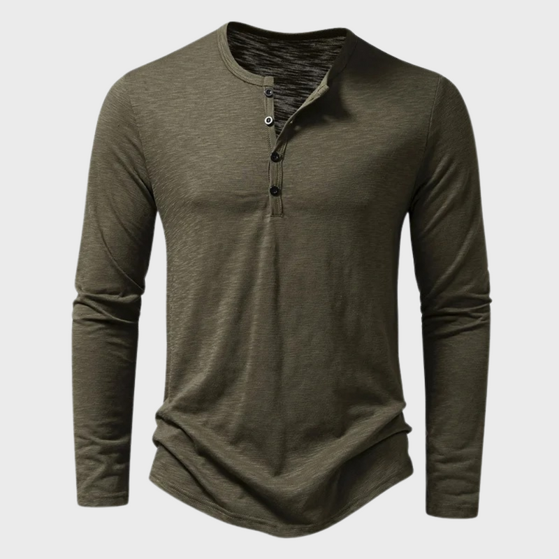 Herren Henley-Shirt mit langen Ärmeln – Einar