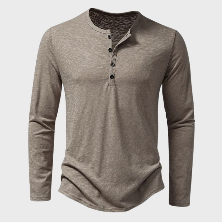 Herren Henley-Shirt mit langen Ärmeln – Einar