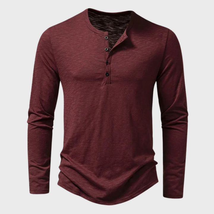 Herren Henley-Shirt mit langen Ärmeln – Einar