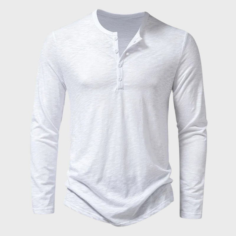 Herren Henley-Shirt mit langen Ärmeln – Einar