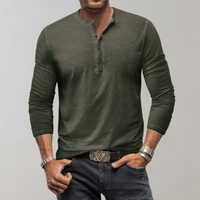 Herren Henley-Shirt mit langen Ärmeln – Einar