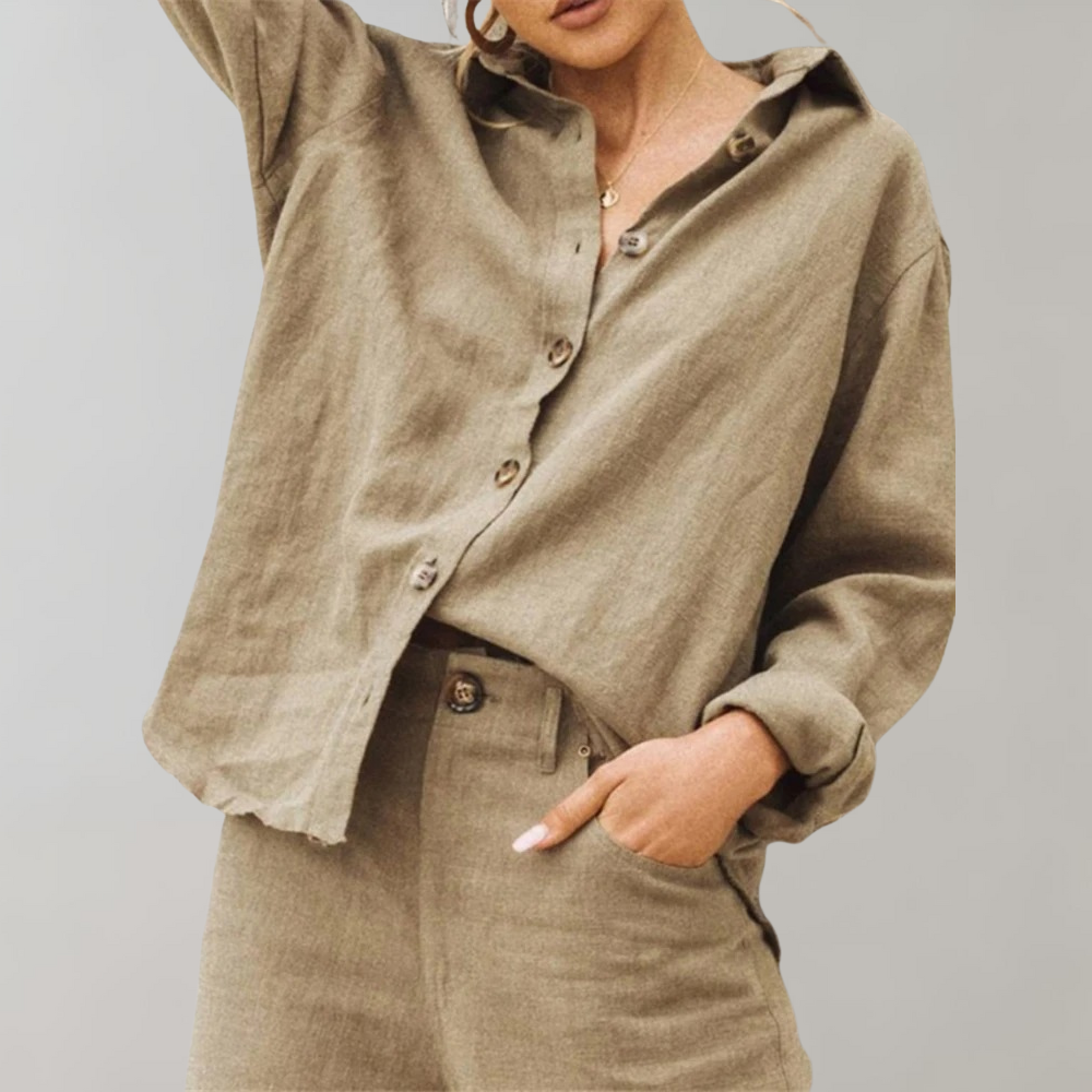 Lässige Damenbluse mit Knopfleiste – Noëlle