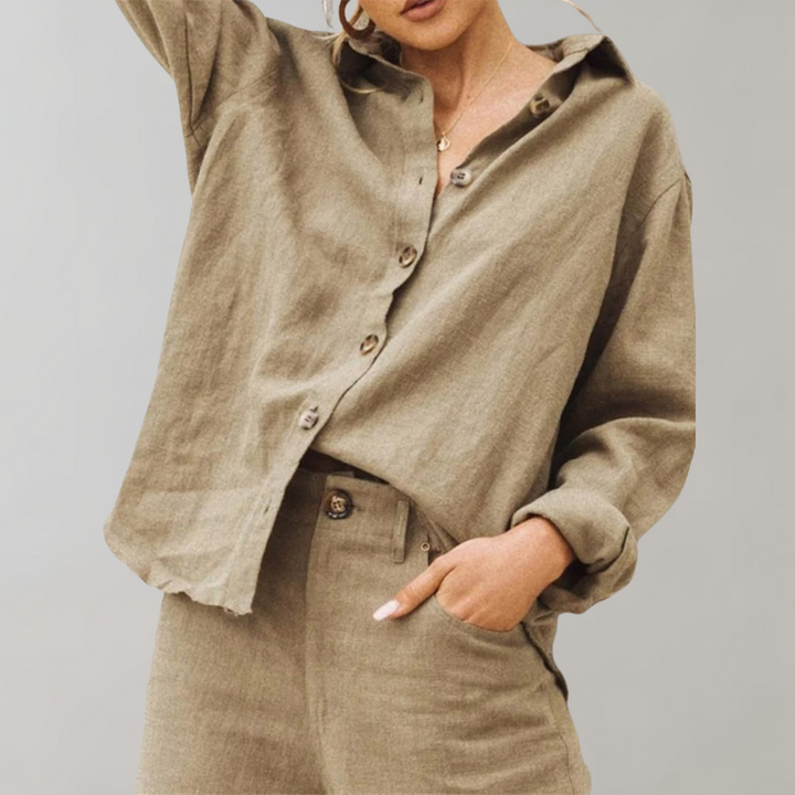 Lässige Damenbluse mit Knopfleiste – Noëlle