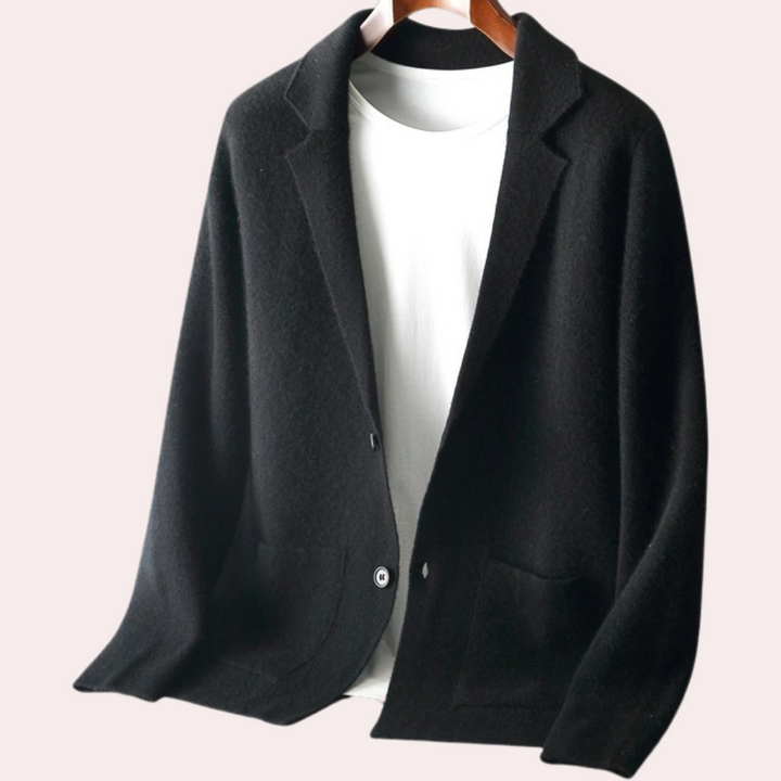 Herrenjacke aus 100 % Wolle mit Reverskragen und Eingrifftaschen – Ewan